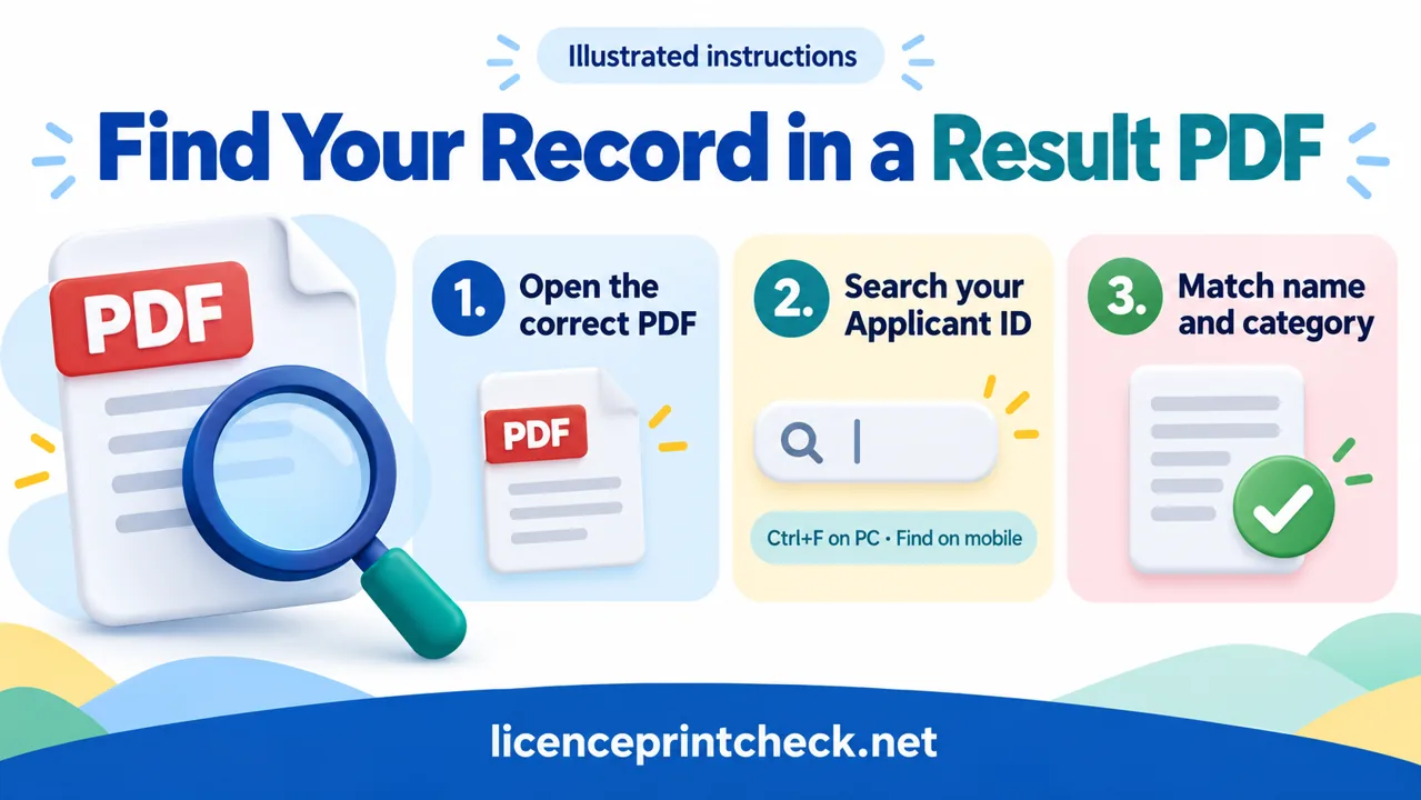 How to search an examination PDF using your Applicant ID