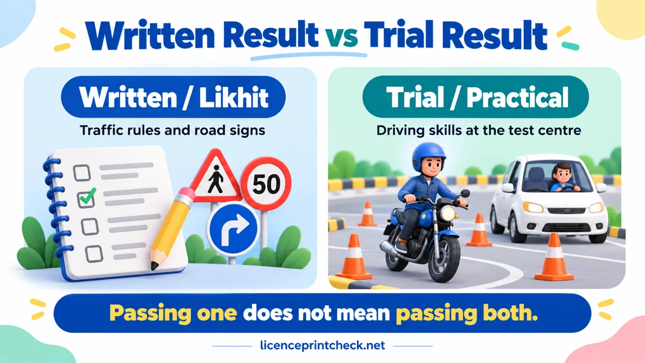 Written theory exam compared with practical driving trial